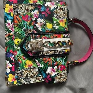 Aldo Vibrant Floral and Animal Print Mini Bag